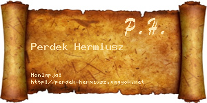 Perdek Hermiusz névjegykártya